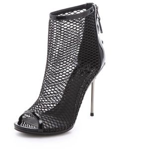 Brian Atwood mesh fishnet booties